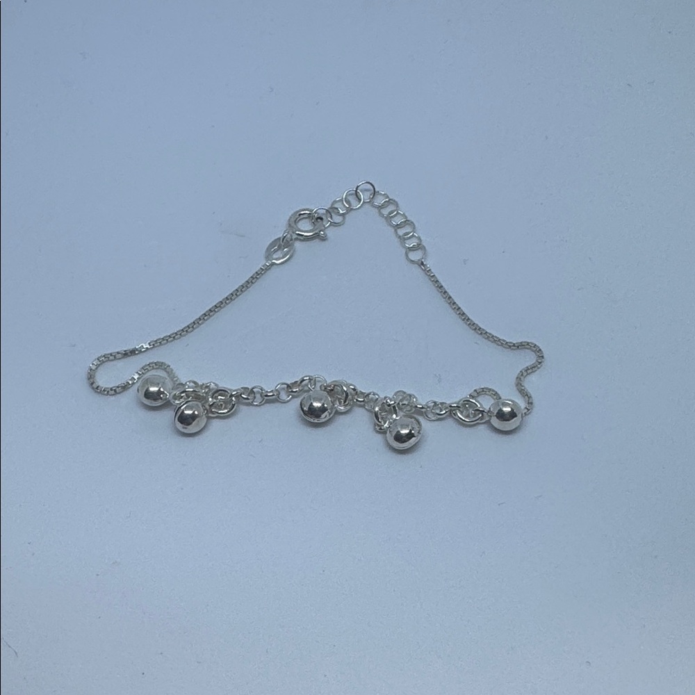 Elegant .925 Silver Beaded Ball Bracelet